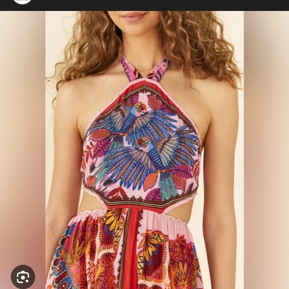 Farm Rio Macaw scarf maxi dress NWT size XL - Picture 7 of 8